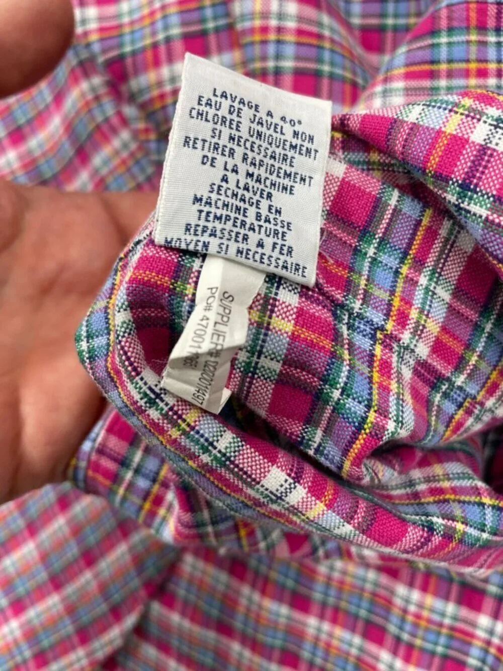 Ralph Lauren Button Down Shirt Pink Blue Plaid Pony Logo Men's 2XB XXL Big Man
